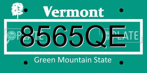 8565QE Vermont License Plate