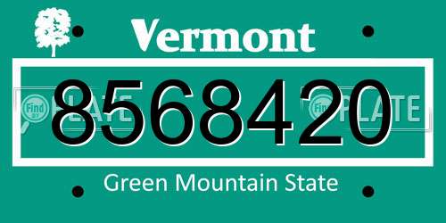 8568420 Vermont License Plate