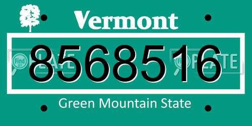 8568516 Vermont License Plate