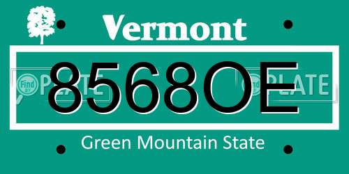 8568OE Vermont License Plate