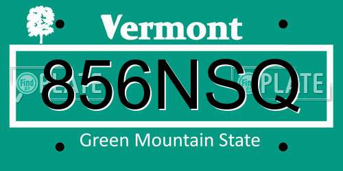 856NSQ Vermont License Plate