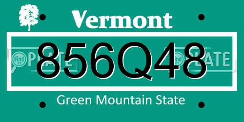 856Q48 Vermont License Plate