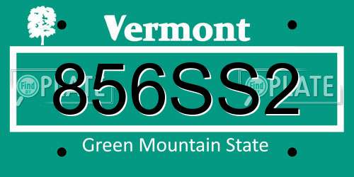 856SS2 Vermont License Plate
