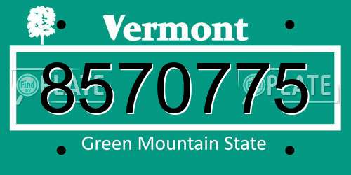 8570775 Vermont License Plate