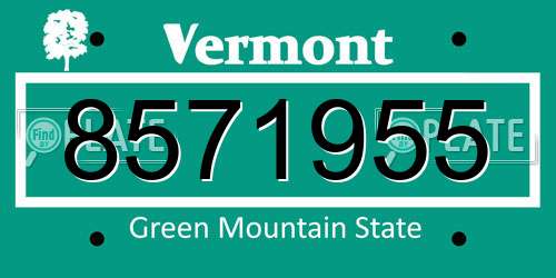 8571955 Vermont License Plate