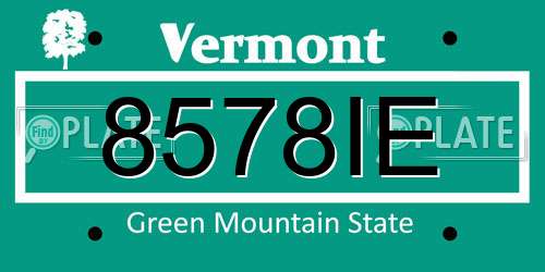 8578IE Vermont License Plate