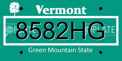 8582HG Vermont License Plate