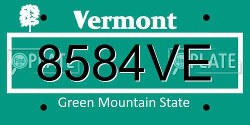 8584VE Vermont License Plate