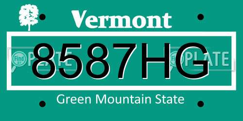 8587HG Vermont License Plate