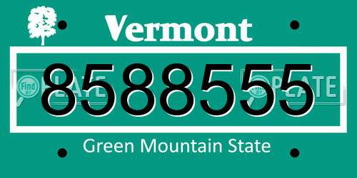 8588555 Vermont License Plate