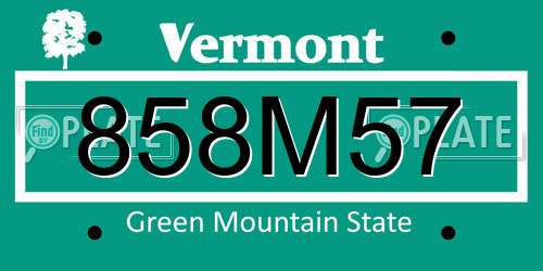 858M57 Vermont License Plate