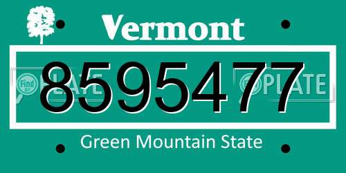 8595477 Vermont License Plate