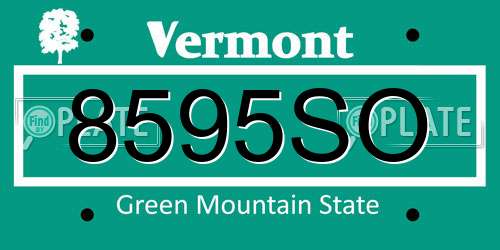 8595SO Vermont License Plate