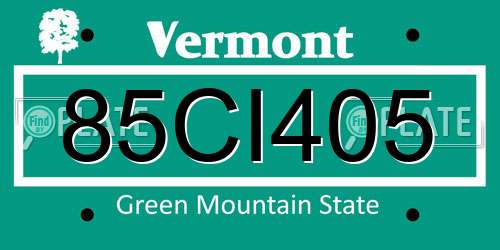 85CI405 Vermont License Plate
