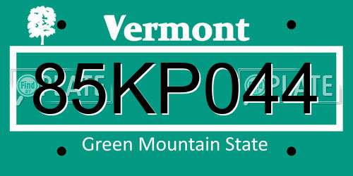 85KP044 Vermont License Plate