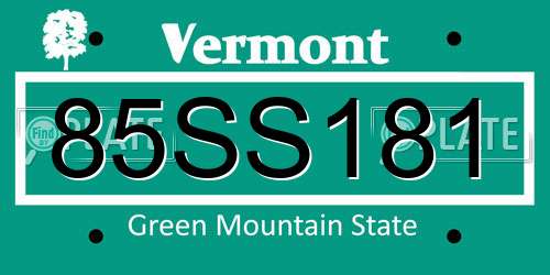 85SS181 Vermont License Plate