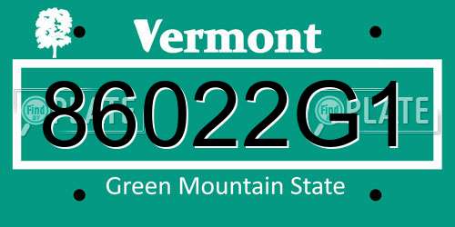 86022G1 Vermont License Plate