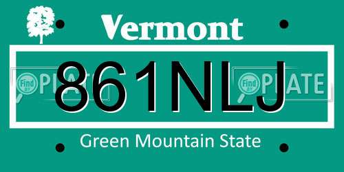 861NLJ Vermont License Plate