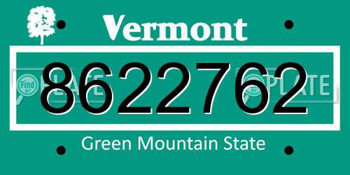 8622762 Vermont License Plate