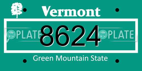 8624 Vermont License Plate