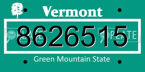 8626515 Vermont License Plate