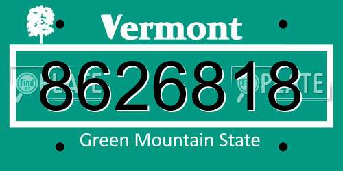 8626818 Vermont License Plate