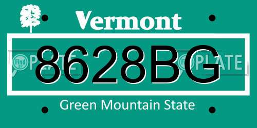 8628BG Vermont License Plate