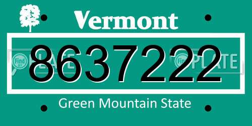 8637222 Vermont License Plate