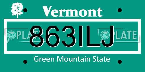 863ILJ Vermont License Plate