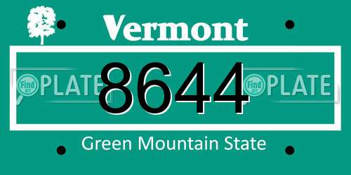 8644 Vermont License Plate