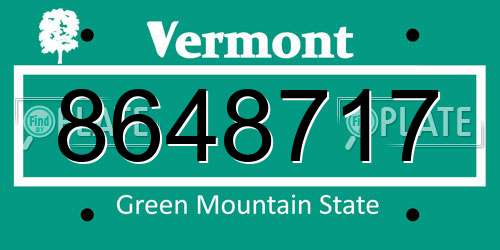 8648717 Vermont License Plate