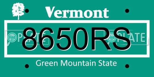 8650RS Vermont License Plate
