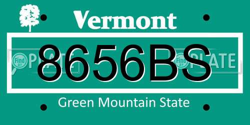 8656BS Vermont License Plate