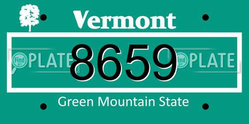 8659 Vermont License Plate