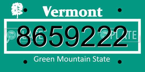 8659222 Vermont License Plate