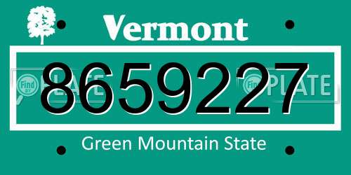 8659227 Vermont License Plate