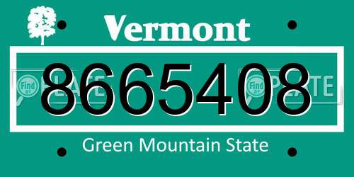 8665408 Vermont License Plate