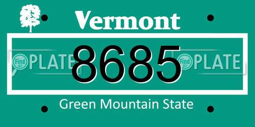 8685 Vermont License Plate