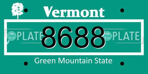 8688 Vermont License Plate