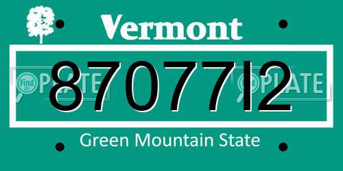 87077I2 Vermont License Plate