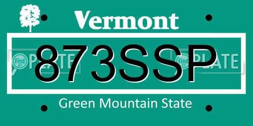 873SSP Vermont License Plate
