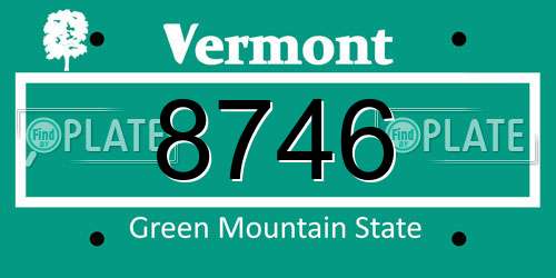 8746 Vermont License Plate