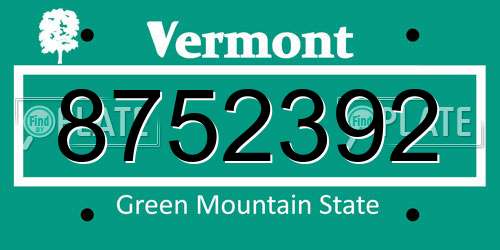8752392 Vermont License Plate