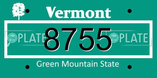 8755 Vermont License Plate
