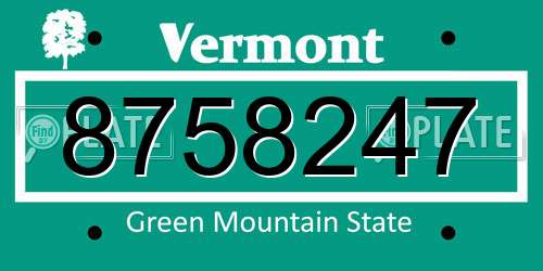 8758247 Vermont License Plate