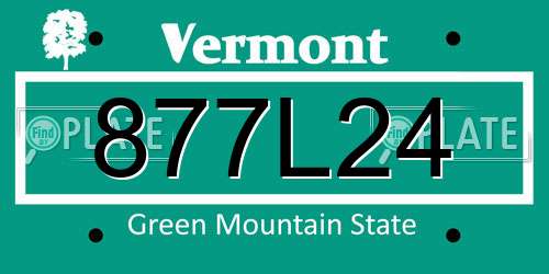 877L24 Vermont License Plate