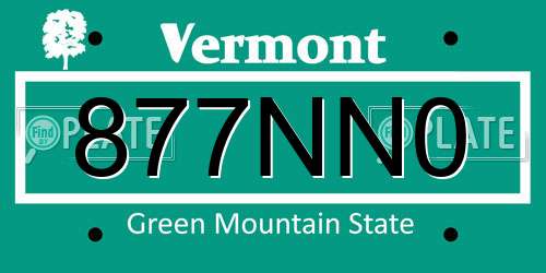877NN0 Vermont License Plate