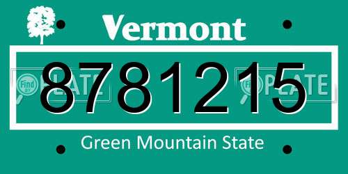 8781215 Vermont License Plate