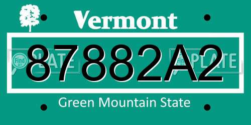 87882A2 Vermont License Plate