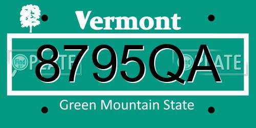 8795QA Vermont License Plate